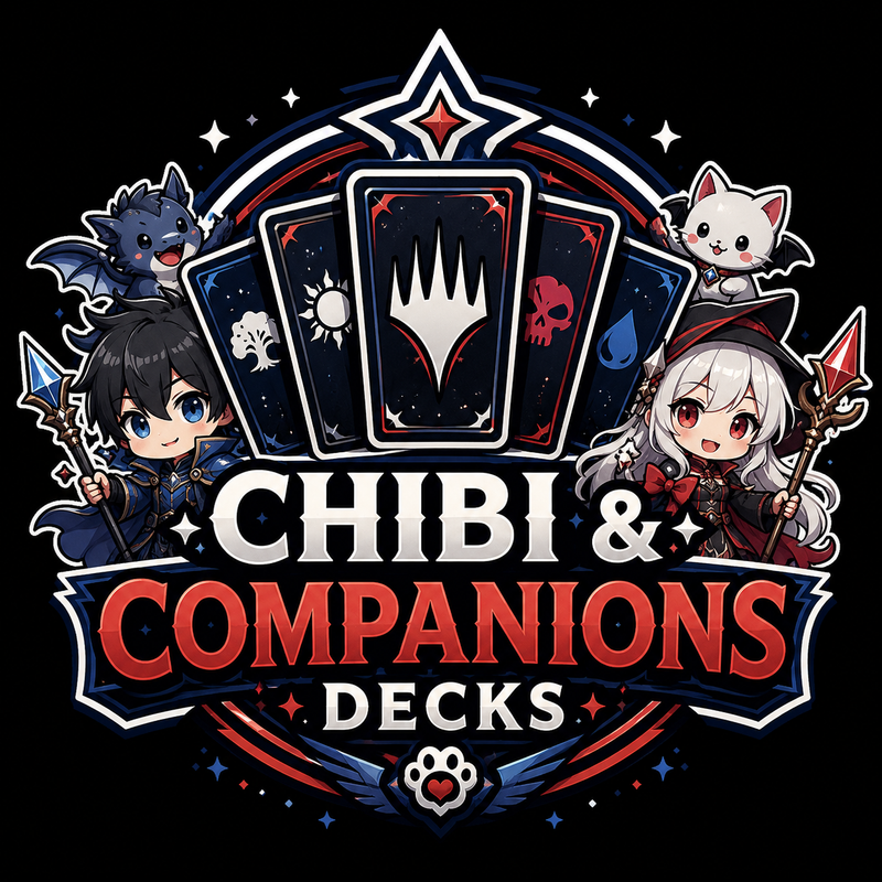 Chibi and companions MTG Commander decks with cute fantasy artwork and adorable character-themed designs