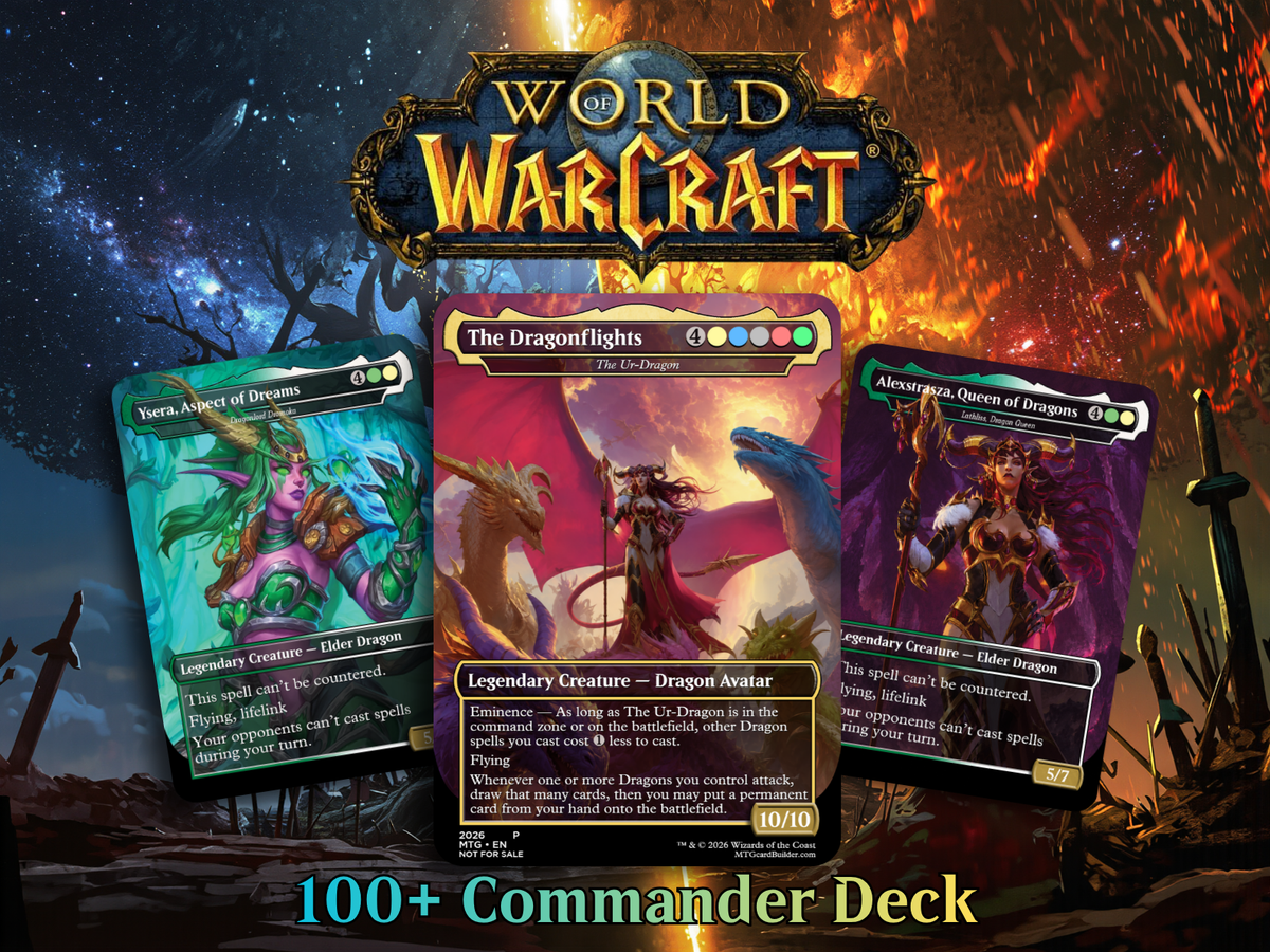 | New | WORLD OF WARCRAFT DRAGONS – 100-CARD FAN-MADE PROXY COMMANDER DECK | PrimeDecks