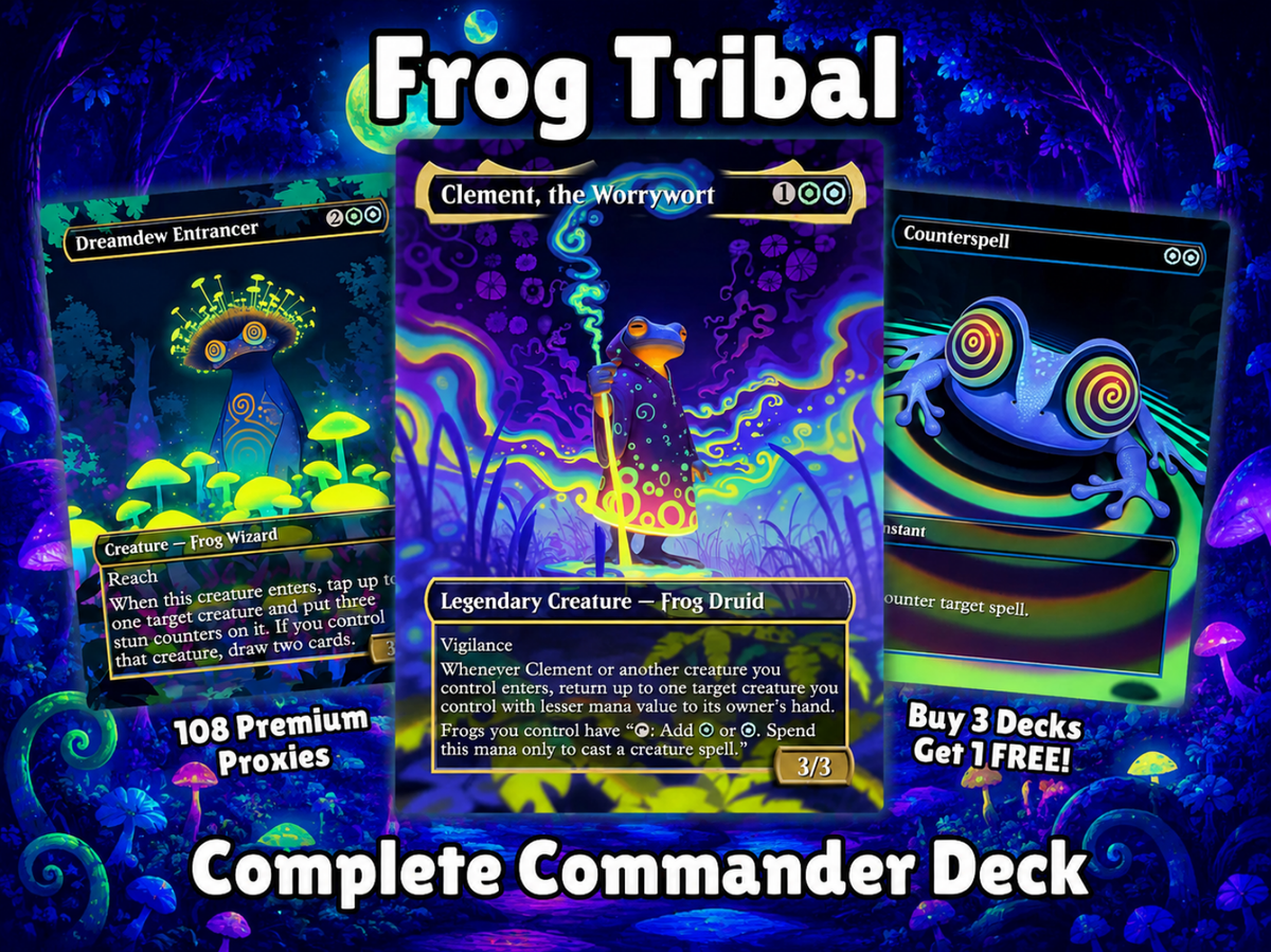 Clement Frog Tribal | 100-Card MTG Proxy EDH Set | Trippy Bounce Strategy Deck | PrimeDecks