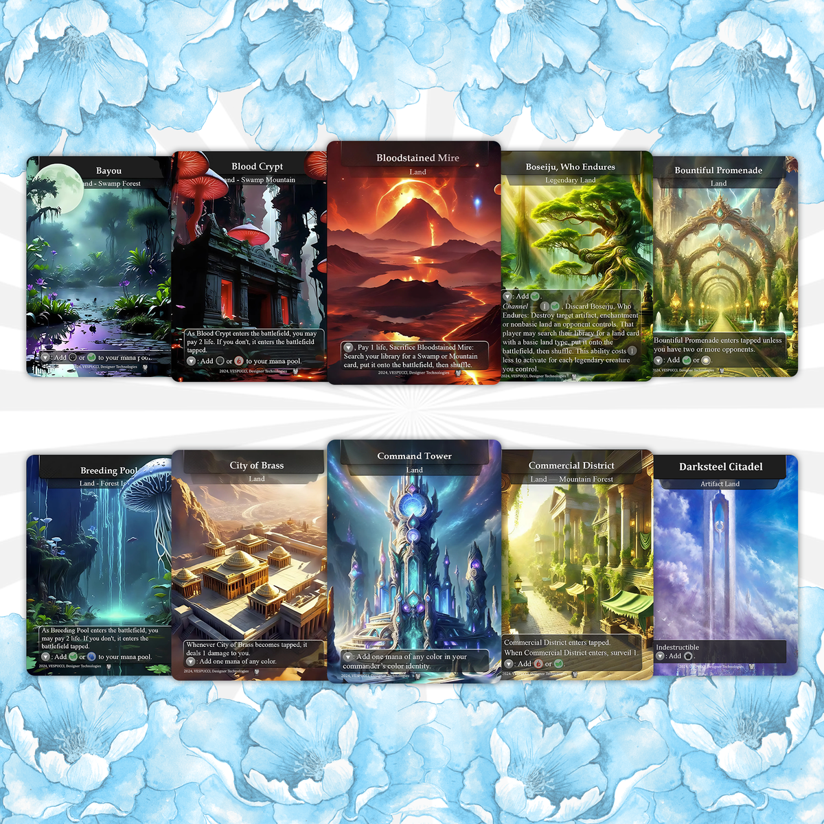 90-Card Custom Land Pack for Commander | Dual, Fetch, Shock, Triome & Utility Lands | ProxyTCG