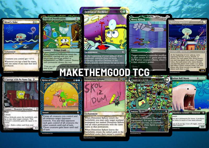 SpongeBob SquarePants MTG Proxy Commander Deck – Premium Collector Set | 113 Cards | ProxyTCG
