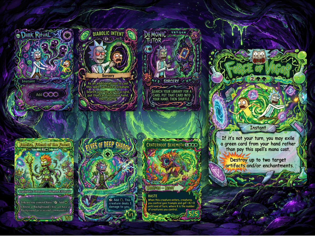 | New | Chatterfang Squirrel Tribal Rick and Morty Inspired Commander Deck | 100-Card MTG Proxy EDH Set | PrimeDecks