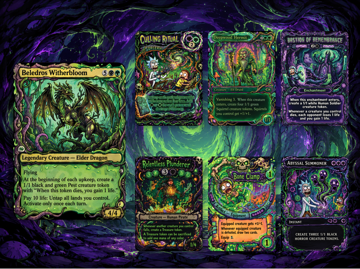 | New | Chatterfang Squirrel Tribal Rick and Morty Inspired Commander Deck | 100-Card MTG Proxy EDH Set | PrimeDecks
