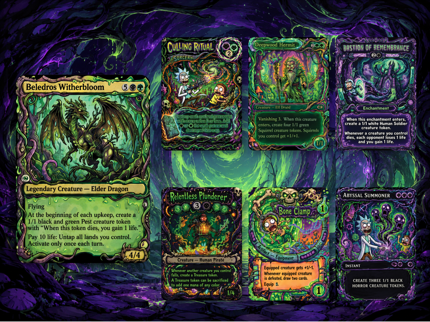 | New | Chatterfang Squirrel Tribal Rick and Morty Inspired Commander Deck | 100-Card MTG Proxy EDH Set | PrimeDecks