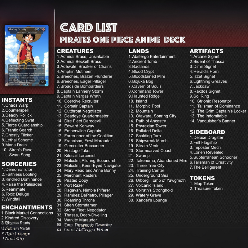 One Piece Commander Deck | 121+ Cards | PrimeDecks