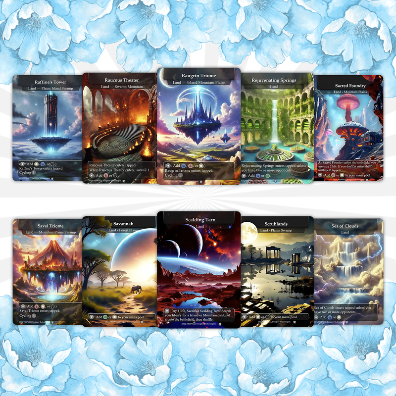 90-Card Custom Land Pack for Commander | Dual, Fetch, Shock, Triome & Utility Lands | ProxyTCG