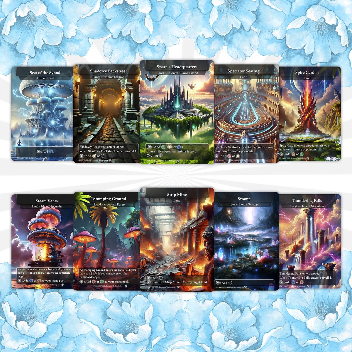 90-Card Custom Land Pack for Commander | Dual, Fetch, Shock, Triome & Utility Lands | ProxyTCG