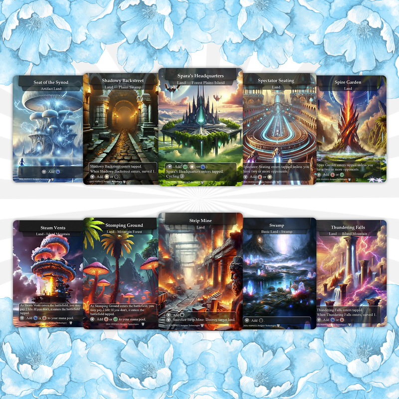 90-Card Custom Land Pack for Commander | Dual, Fetch, Shock, Triome & Utility Lands | ProxyTCG