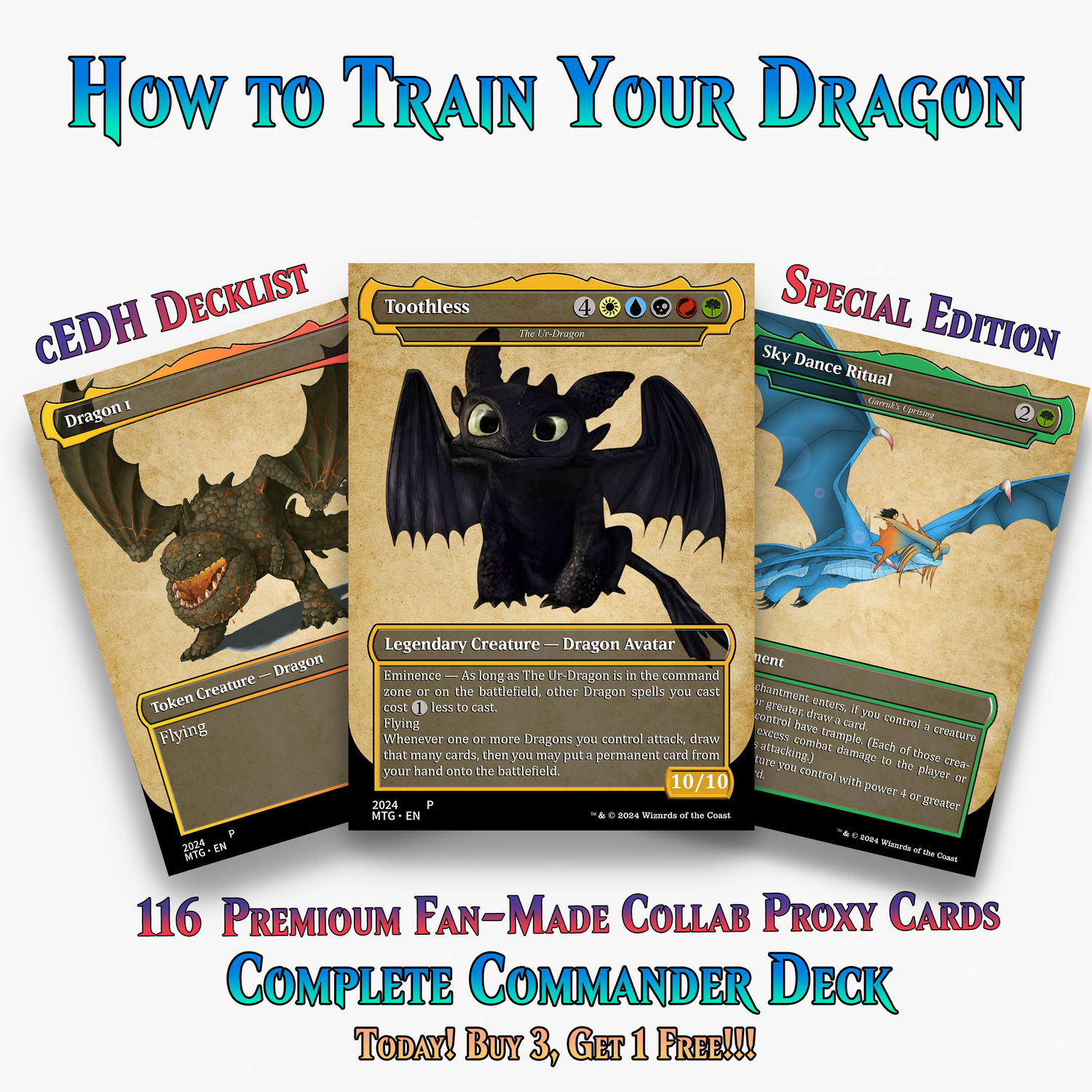 How To Train Your Dragon Commander Deck – 116 CARDS | ProxyTCG