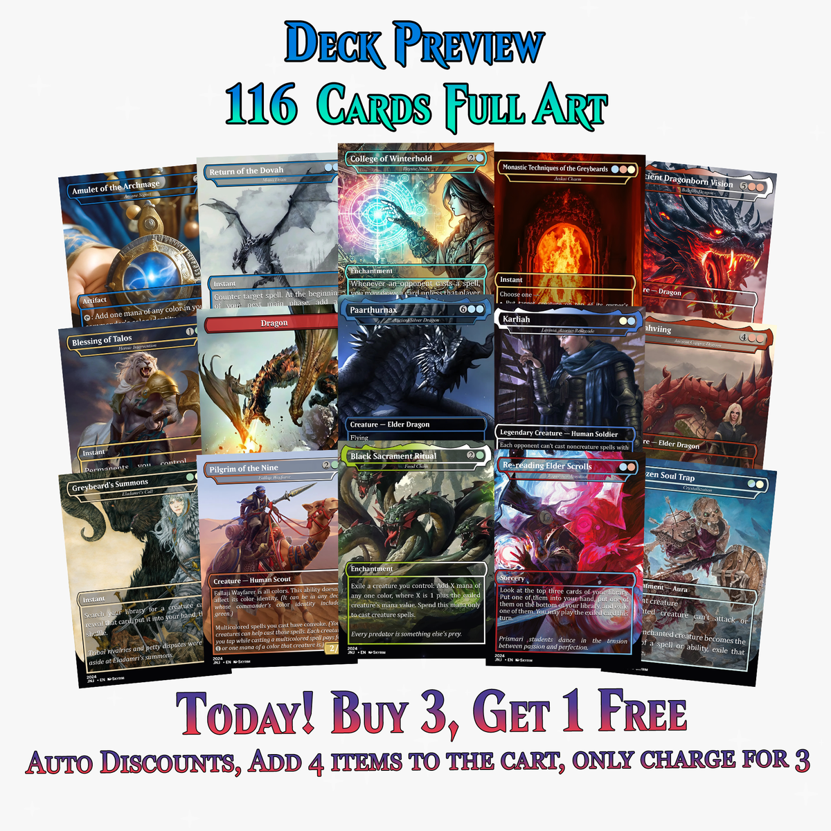 Skyrim Themed Commander Deck – 116 Cards | ProxyTCG