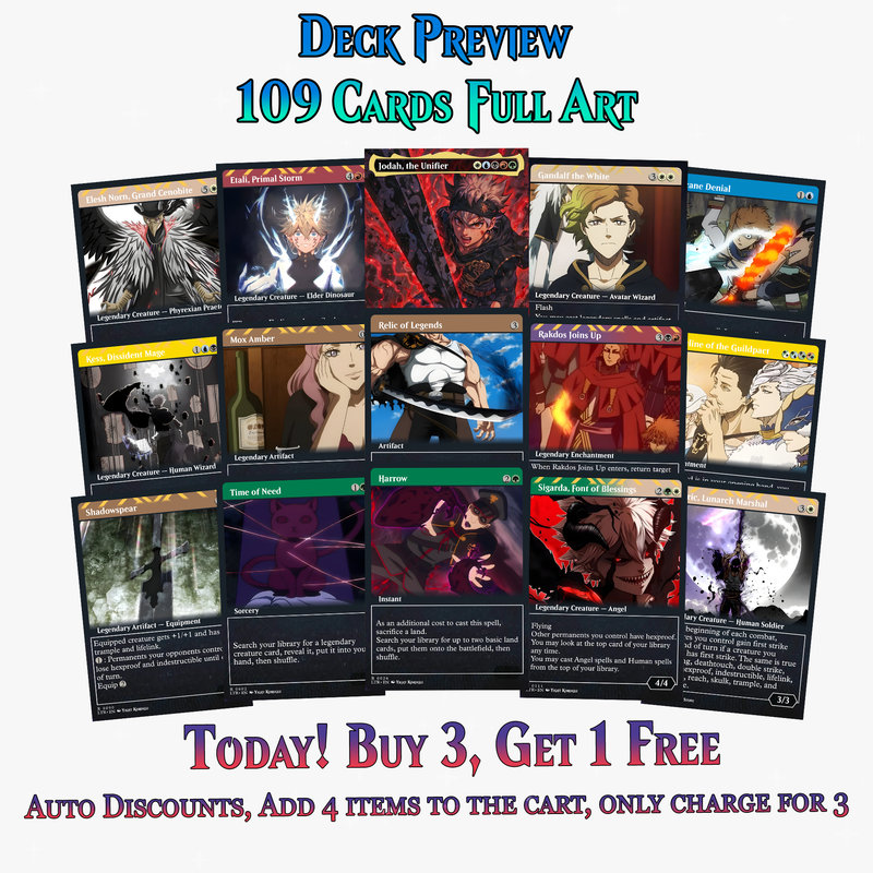 Black Clover Anime Commander Deck | 109+ Cards | PrimeDecks