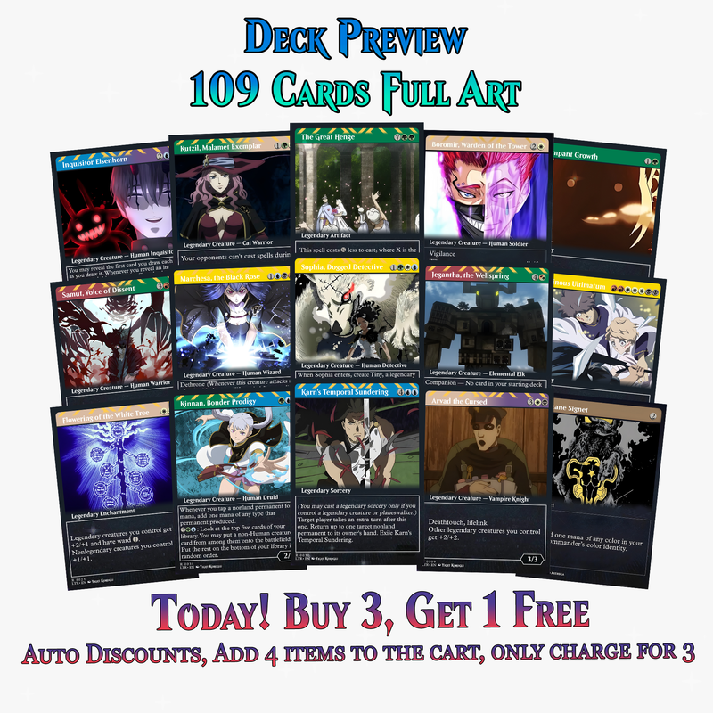 Black Clover Anime Commander Deck | 109+ Cards | PrimeDecks