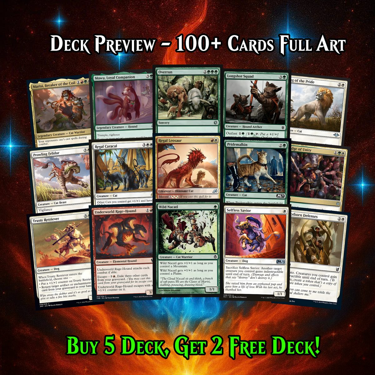 Dogs & Cats Commander Deck – 101+ Cards - PrimeDecks