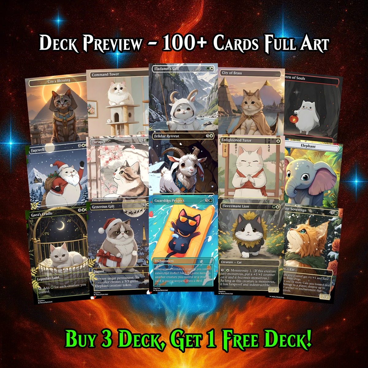Arahbo Cat Tribal Commander Deck | 115+ Cards | PrimeDecks