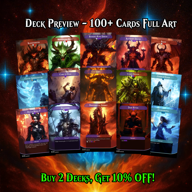 BE’LAKOR DEMON TRIBAL COMMANDER DECK – 108+ CARDS - PrimeDecks
