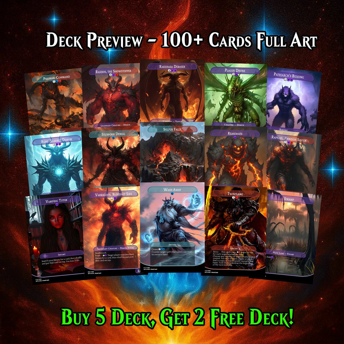 BE’LAKOR DEMON TRIBAL COMMANDER DECK – 108+ CARDS - PrimeDecks