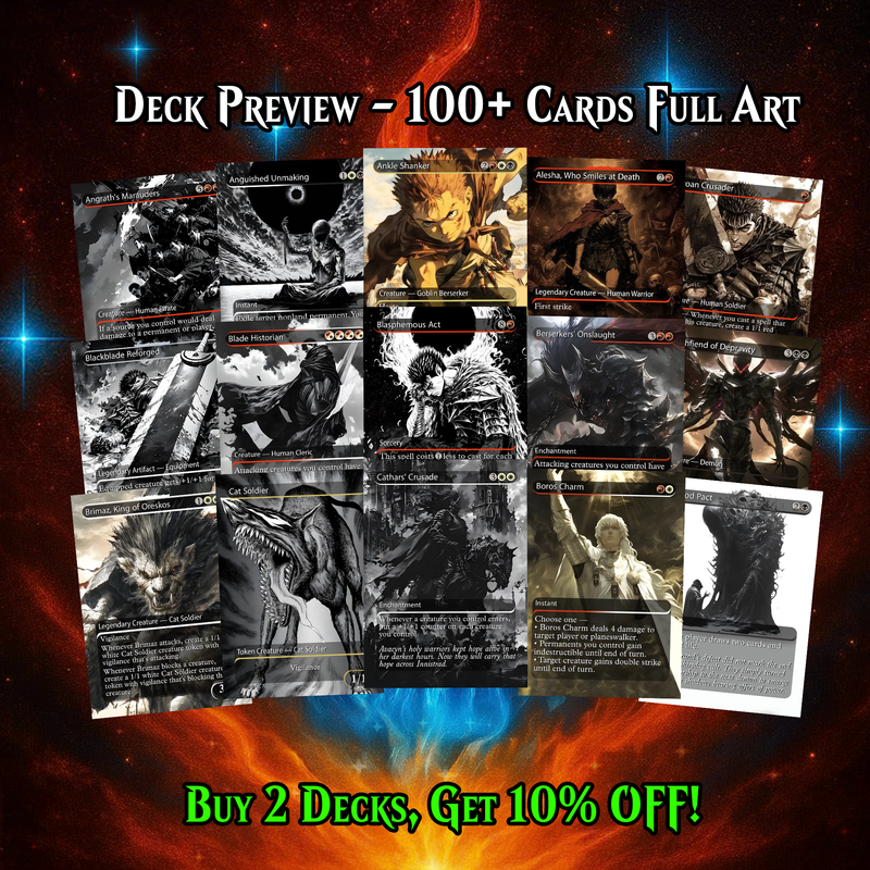 Berserk Anime MTG Proxy Commander Deck – Premium Collector Set | 109 Cards | ProxyTCG