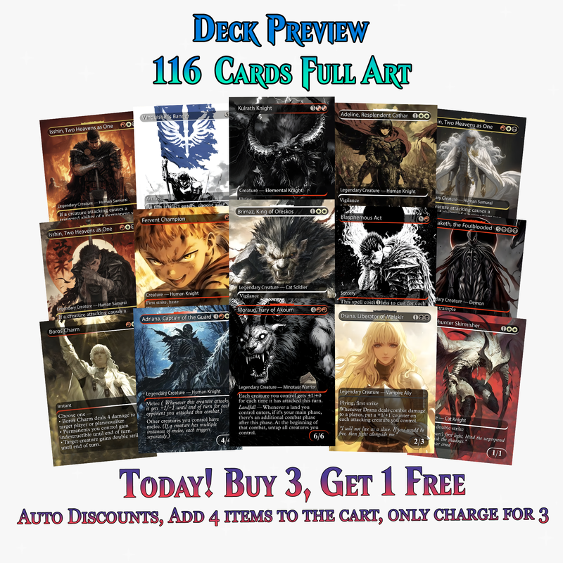 Berserk Anime Commander Deck –  109+ Cards - PrimeDecks
