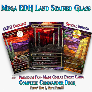 Stained Glass Mega EDH Land Pack | 55+ Cards | PrimeDecks