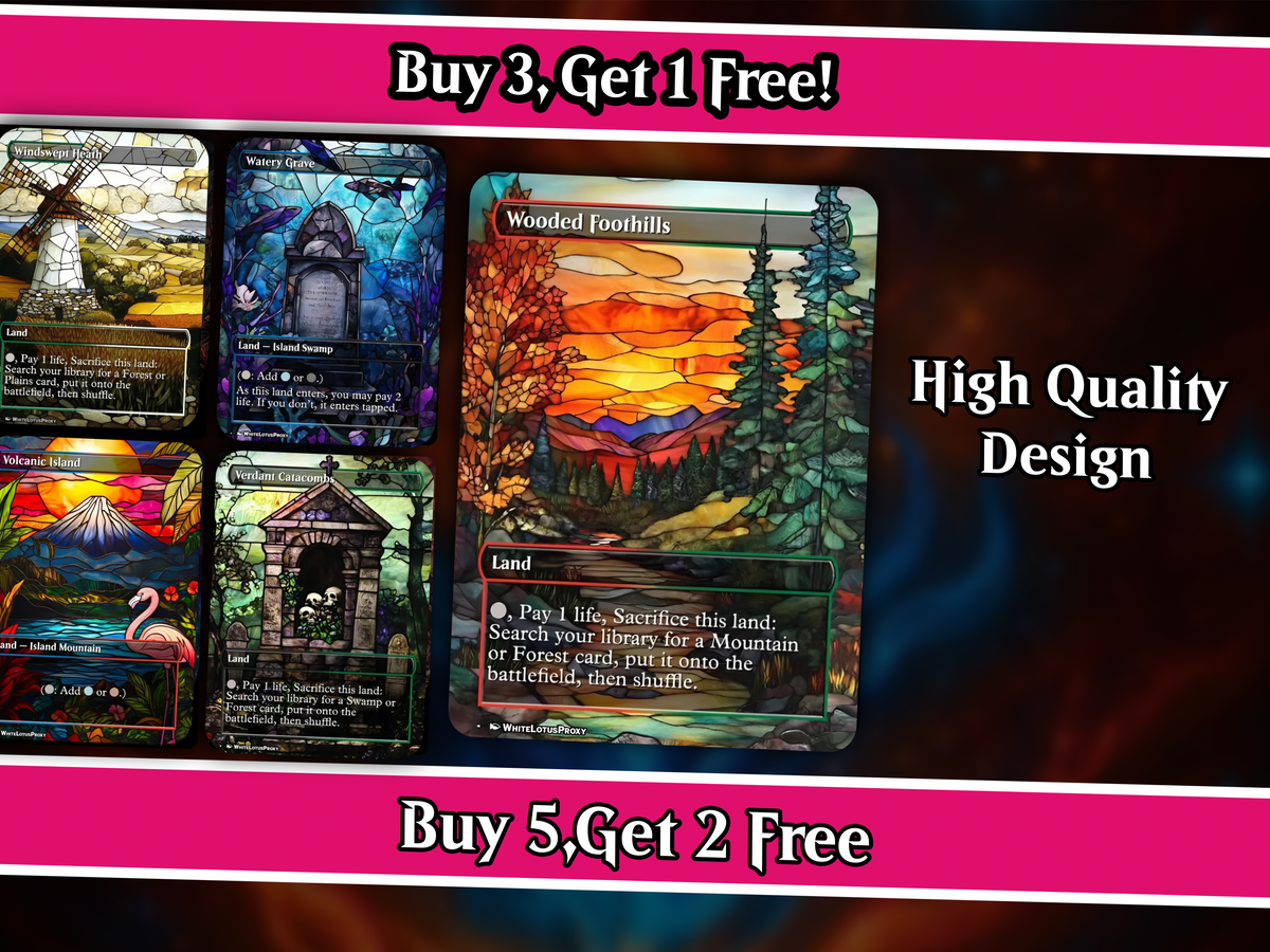 Stained Glass Mega EDH Land Pack | 55+ Cards | PrimeDecks