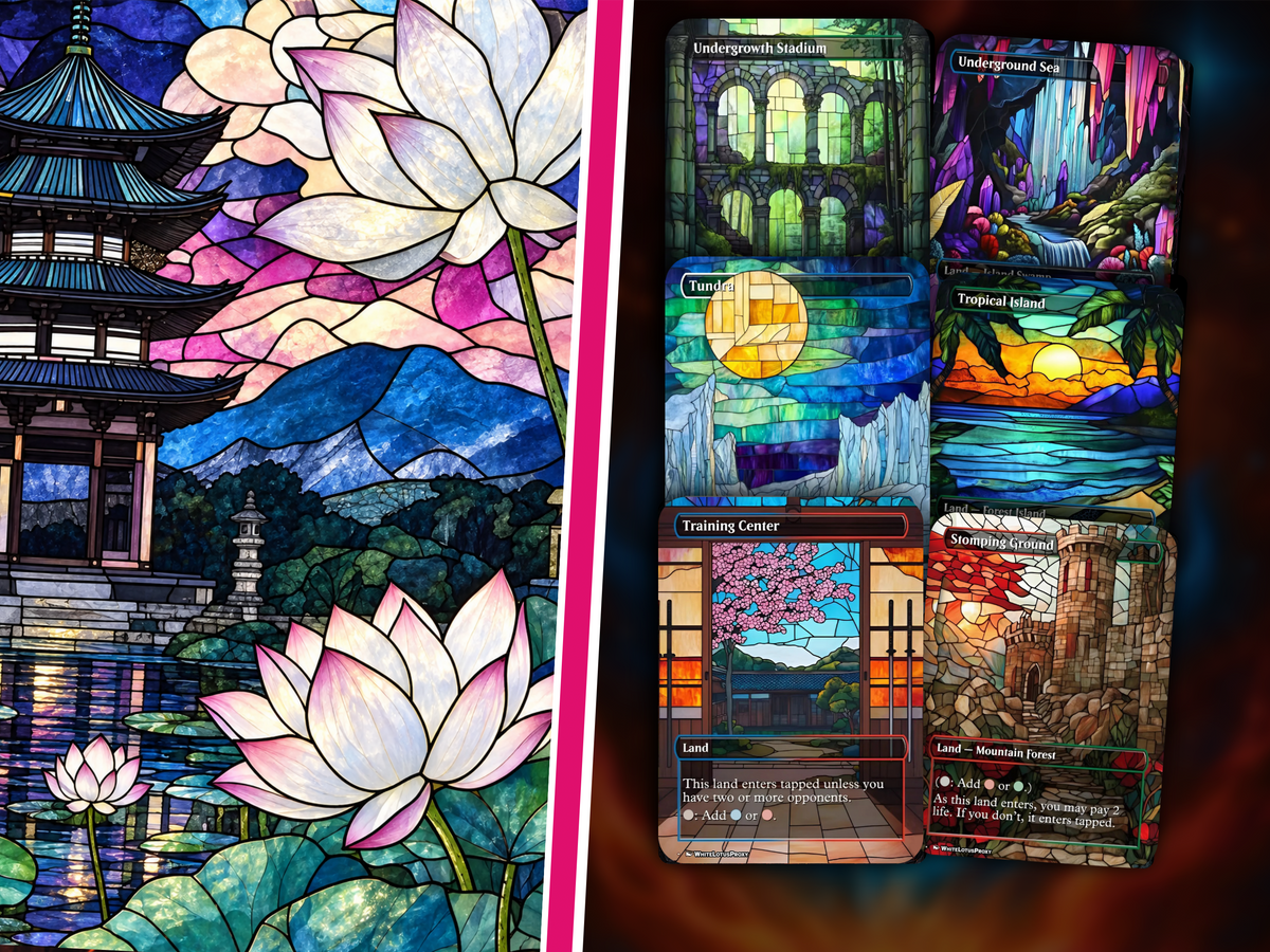 Stained Glass Mega EDH Land Pack | 55+ Cards | PrimeDecks