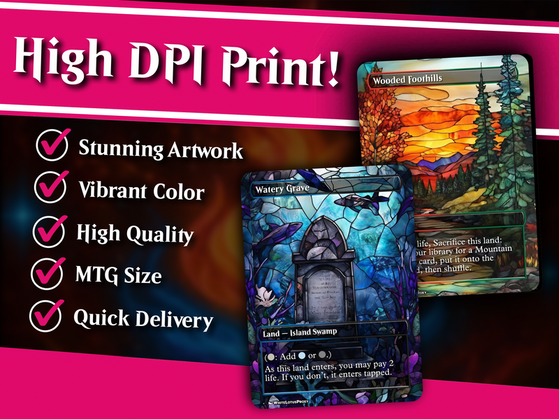 Stained Glass Mega EDH Land Pack | 55+ Cards | PrimeDecks