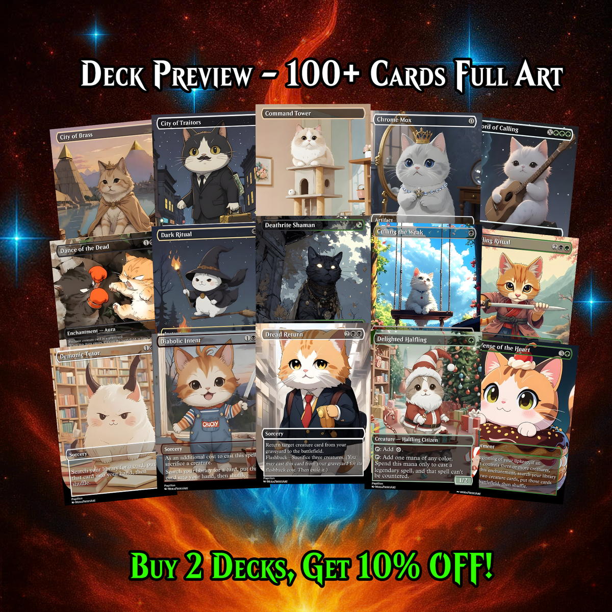 Ygra Food Cat MTG Proxy Commander Deck – Premium Collector Set | 109 Cards | ProxyTCG