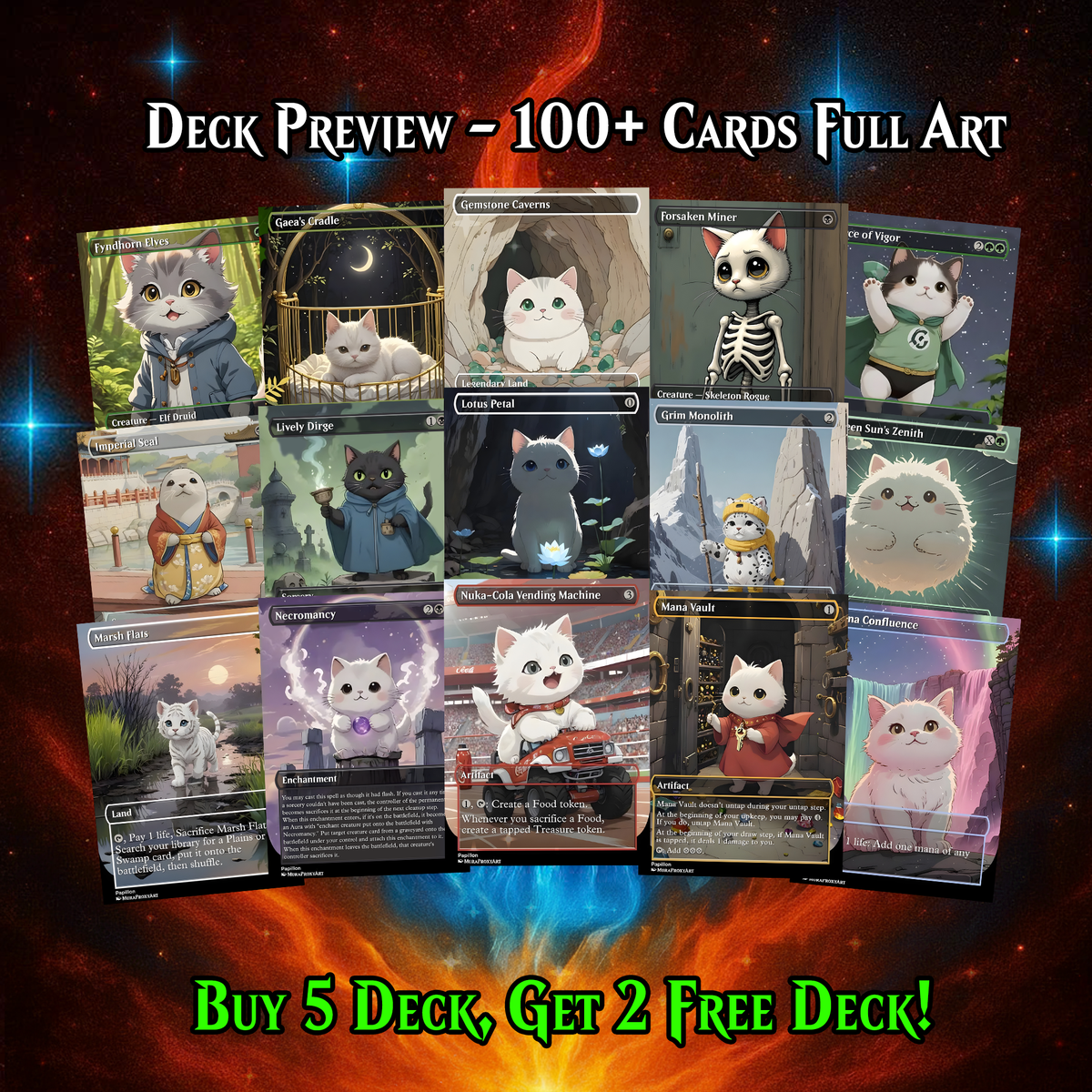 Ygra Food Cat MTG Proxy Commander Deck – Premium Collector Set | 109 Cards | ProxyTCG