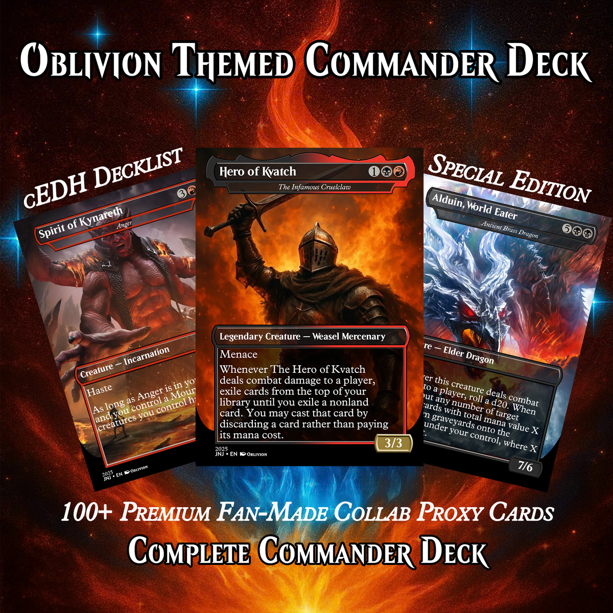 Oblivion Themed MTG Proxy Commander Deck – Premium Collector Set | 107 Cards | ProxyTCG