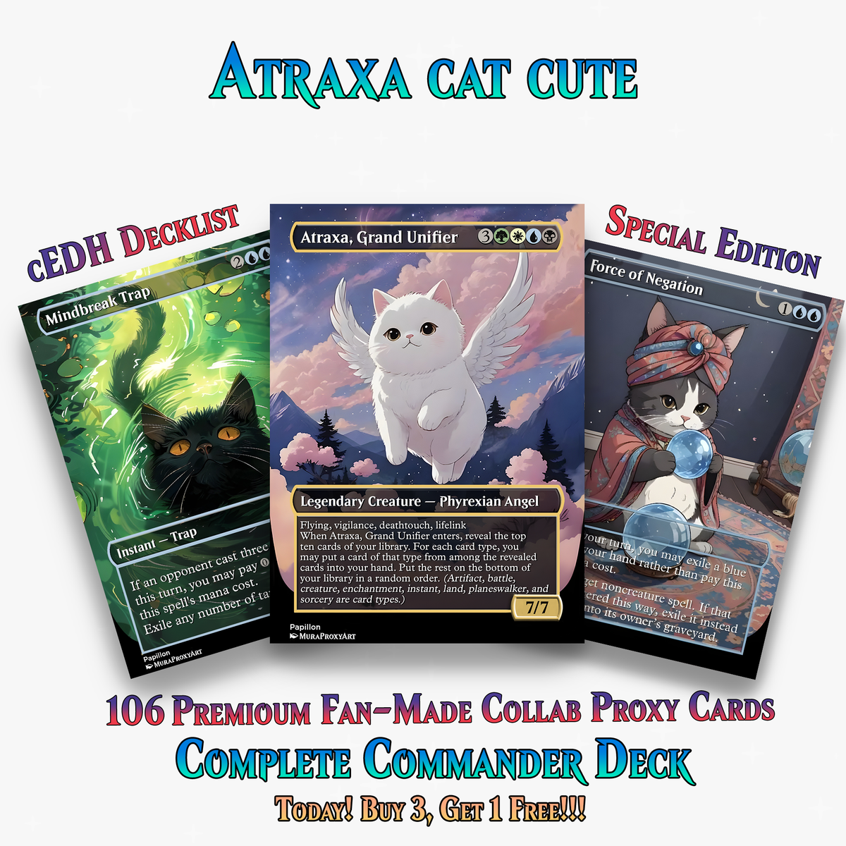 Atraxa Cat Cute Anime Commander Deck | 106+ Cards | PrimeDecks