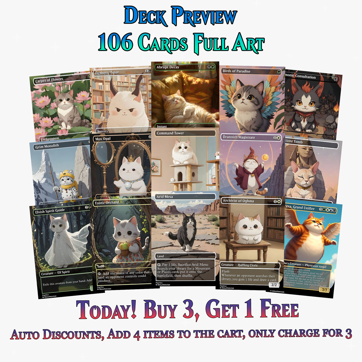Atraxa Cat Cute Anime Commander Deck | 106+ Cards | PrimeDecks