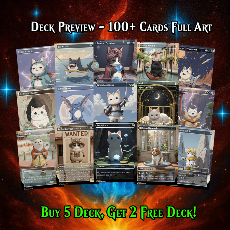 Atraxa Cat Cute Anime MTG Proxy Commander Deck – Premium Collector Set | 106 Cards | ProxyTCG