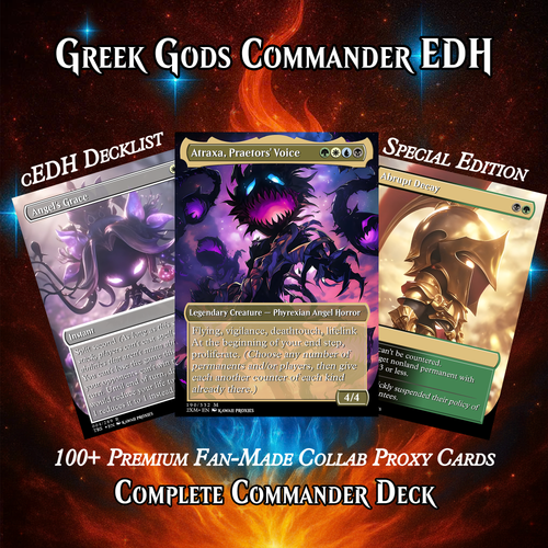 Greek Gods Chibi Atraxa MTG Proxy Commander Deck – Premium Collector Set | 99+ Cards | ProxyTCG