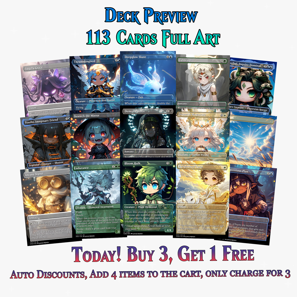 Greek Gods Chibi Atraxa Commander Deck| 113+ Cards | PrimeDecks