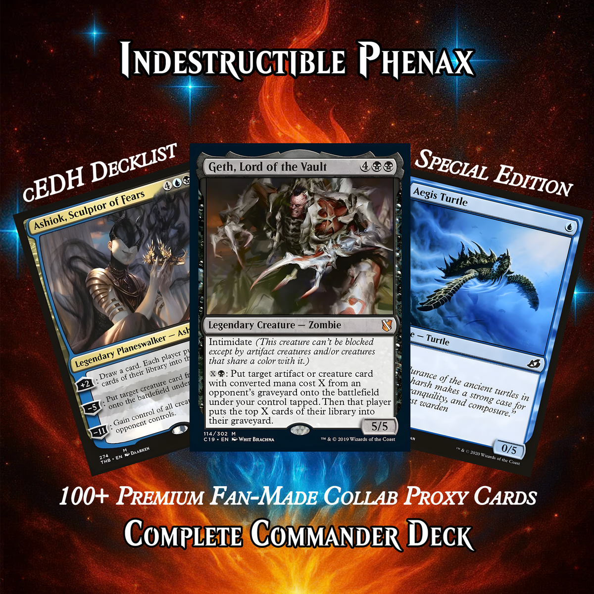 Indestructible Phenax MTG Proxy Commander Deck – Premium Collector Set | 106 Cards | ProxyTCG