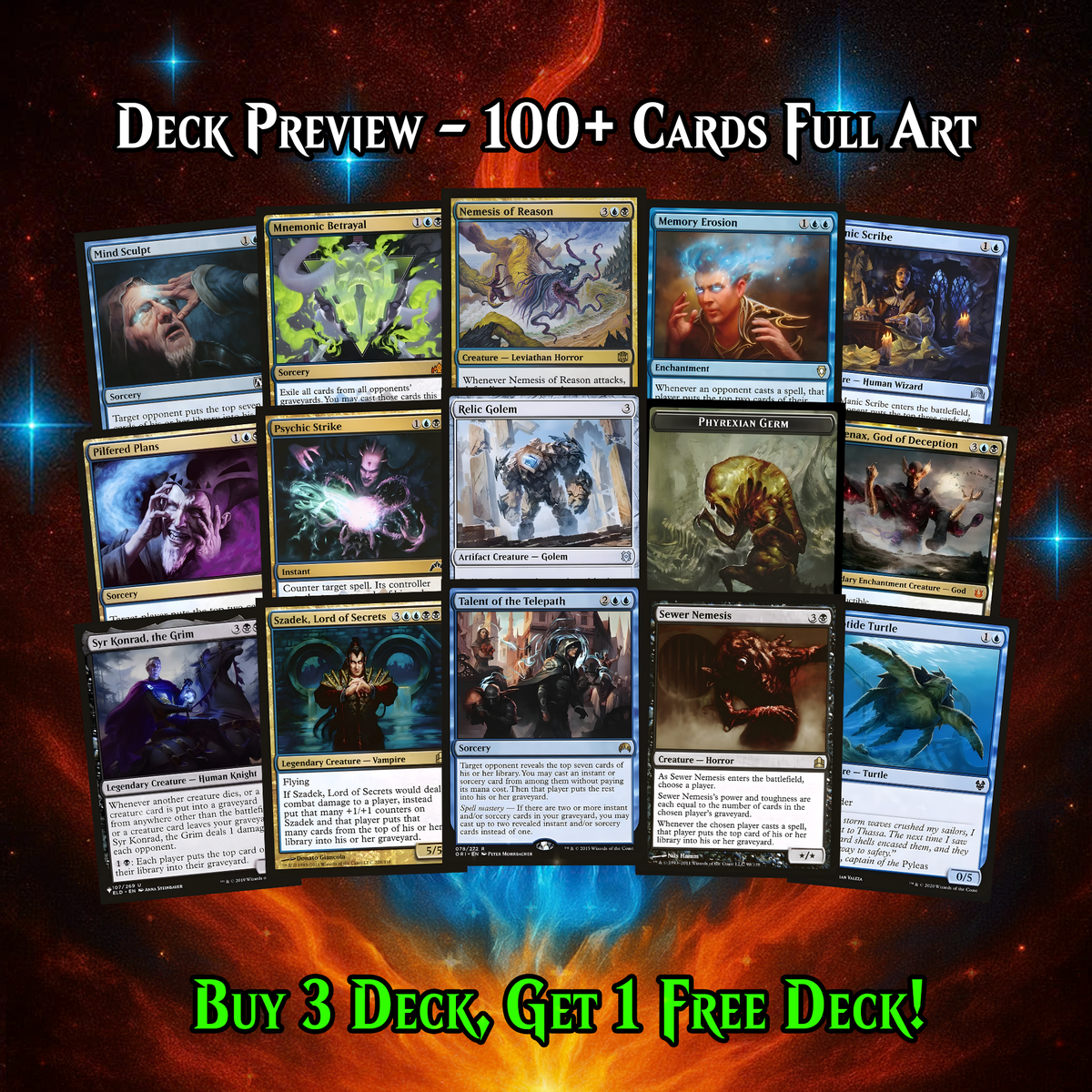 Indestructible Phenax MTG Proxy Commander Deck – Premium Collector Set | 106 Cards | ProxyTCG