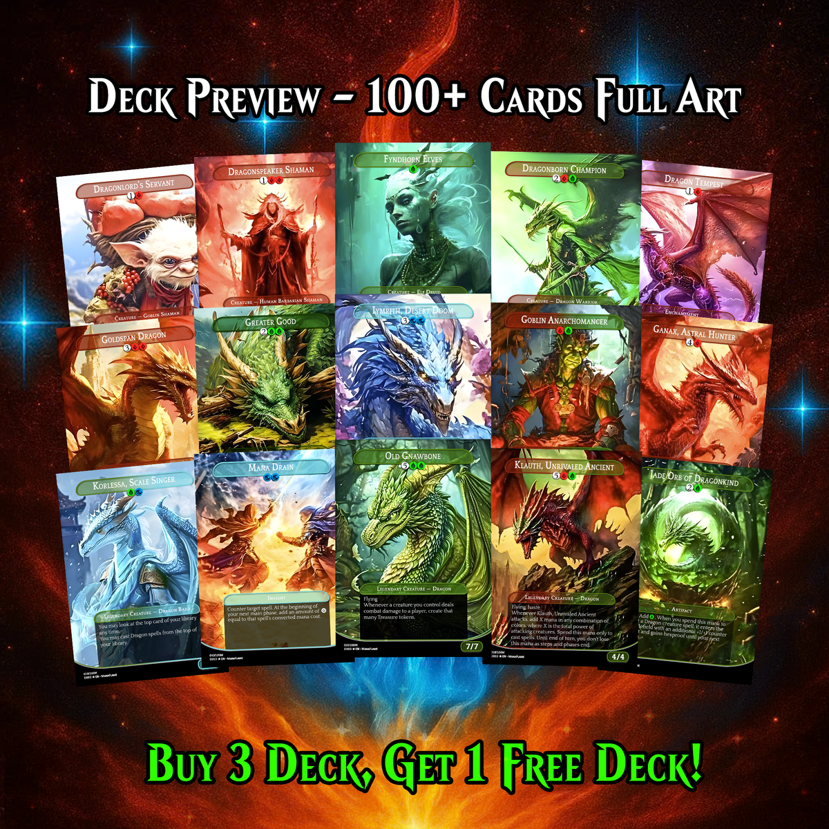 Miirym Dragon Tribal MTG Proxy Commander Deck – Premium Collector Set | 110 Cards | ProxyTCG