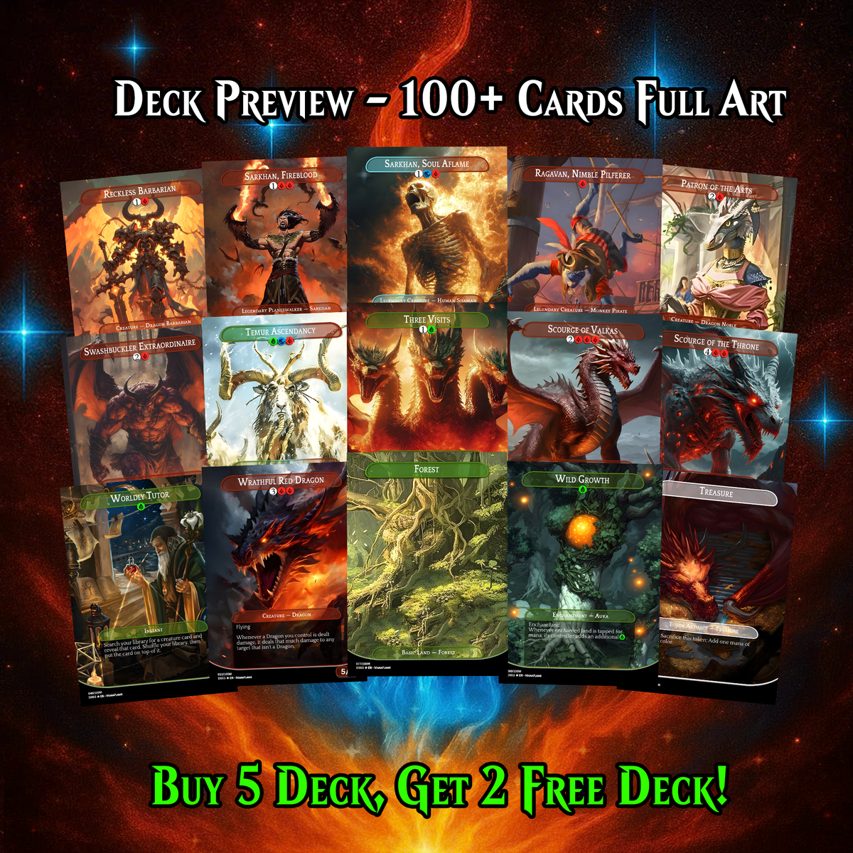 Miirym Dragon Tribal MTG Proxy Commander Deck – Premium Collector Set | 110 Cards | ProxyTCG