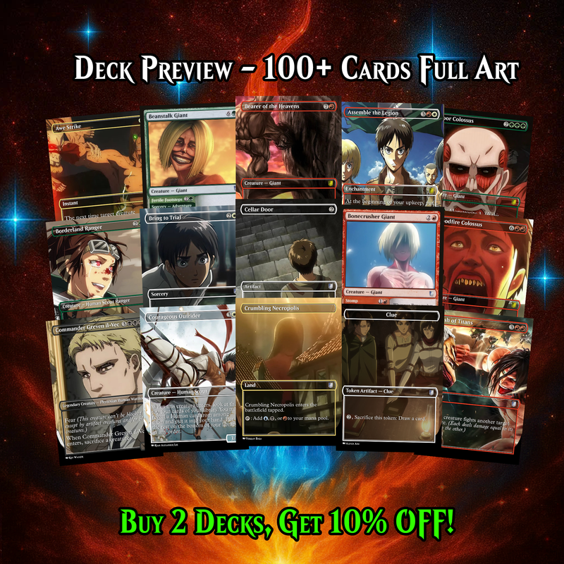 ATTACK ON TITAN COMMANDER DECK – PREMIUM COLLECTOR SET  (110 CARDS)