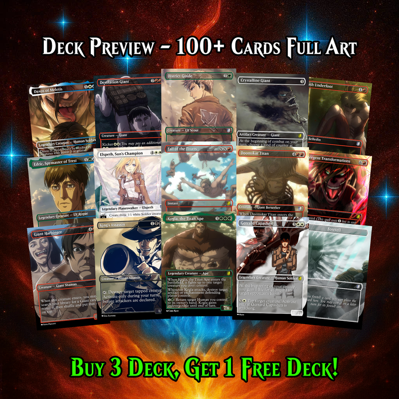 ATTACK ON TITAN COMMANDER DECK – PREMIUM COLLECTOR SET  (110 CARDS)