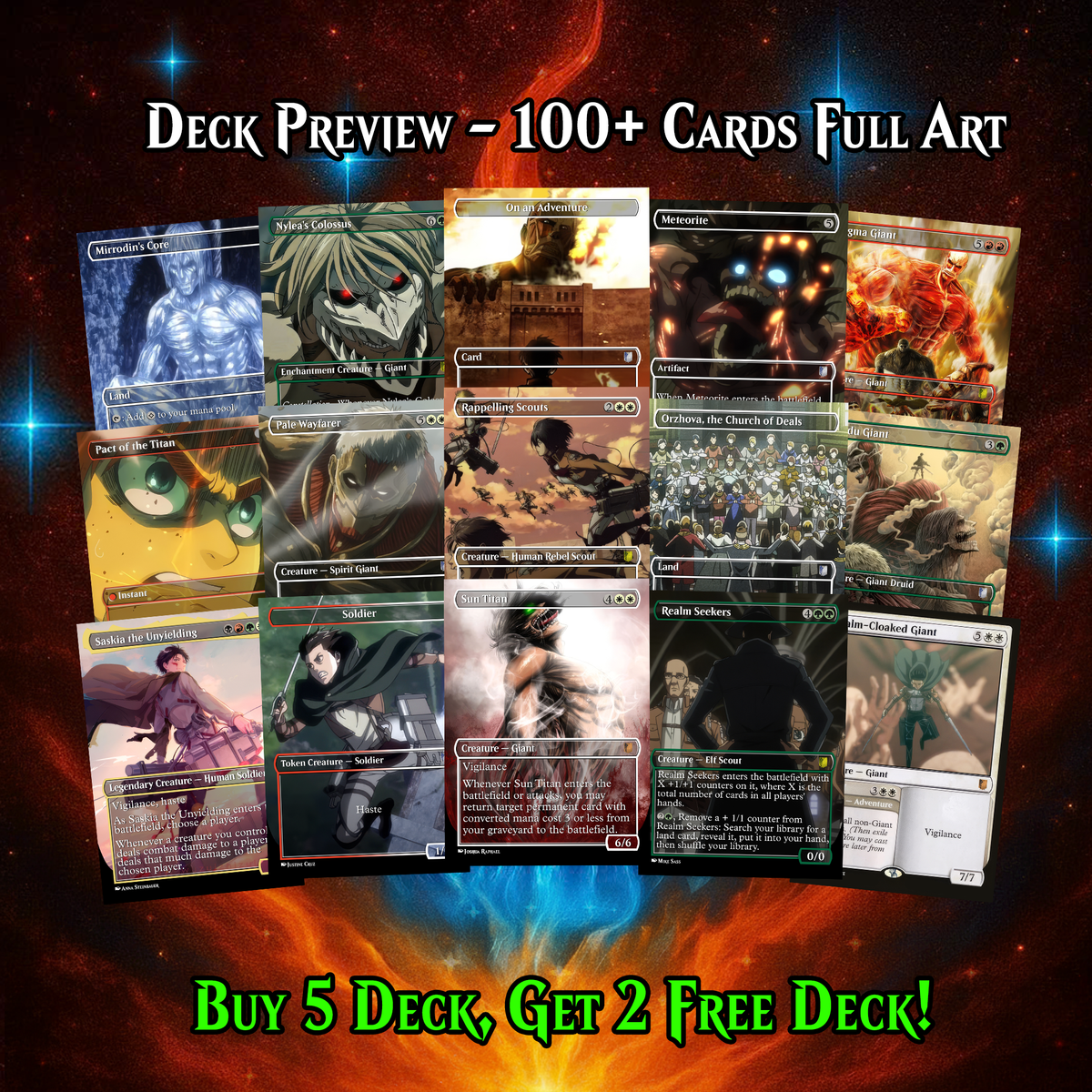 ATTACK ON TITAN COMMANDER DECK – PREMIUM COLLECTOR SET  (110 CARDS)