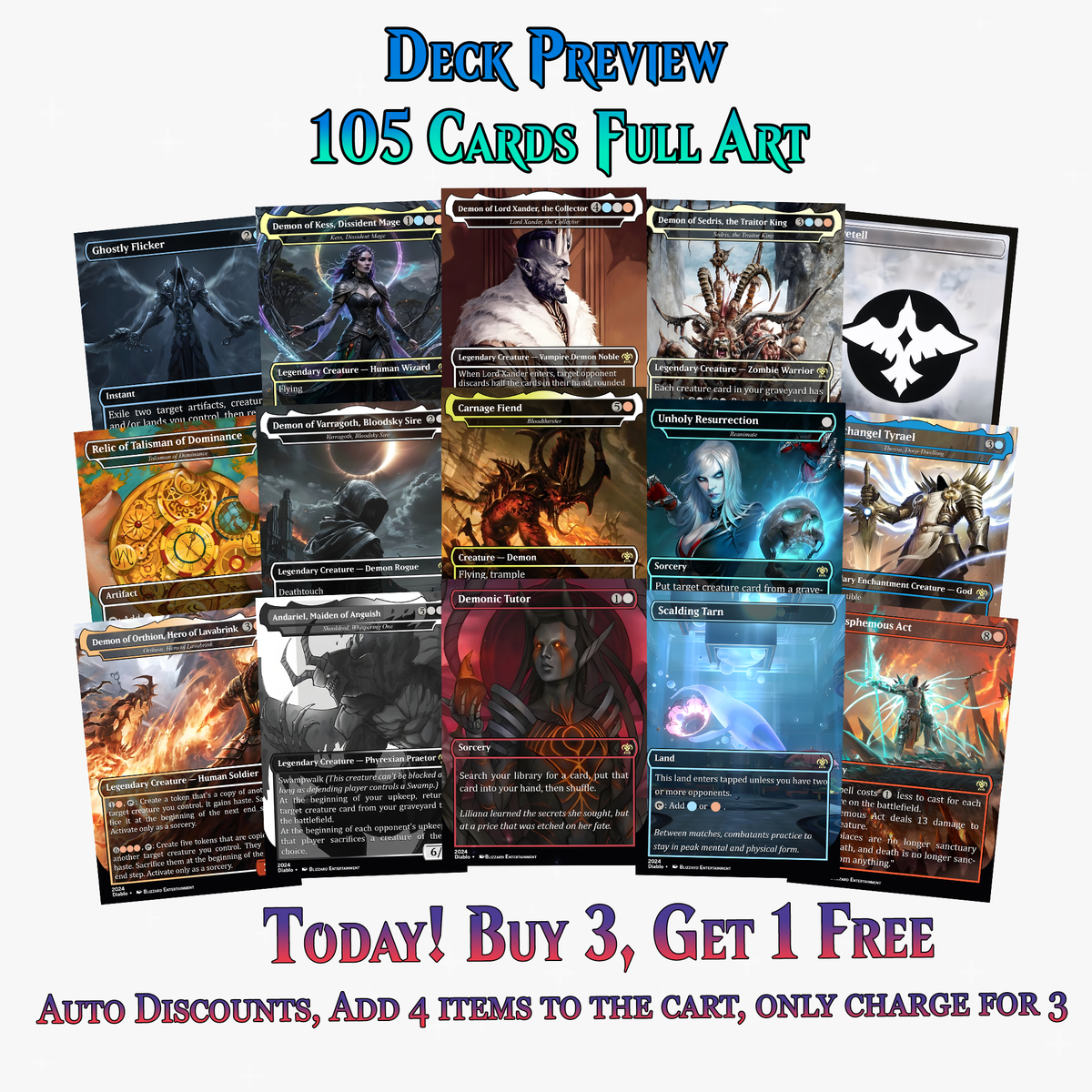 Diablo Themed Proxy Commander Deck - 105 Cards | ProxyTCG