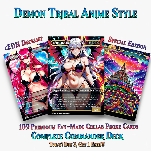 Demon Tribal Anime Style MTG Proxy Commander Deck - 109 Cards | ProxyTCG