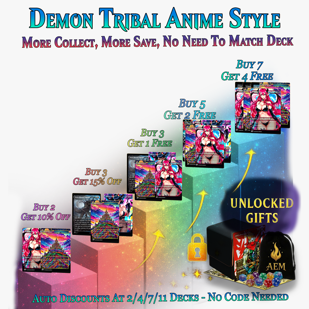 Demon Tribal Anime Style MTG Proxy Commander Deck - 109 Cards | ProxyTCG