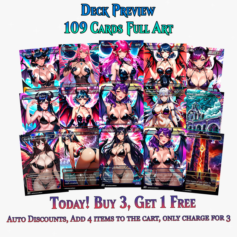 Demon Tribal Anime Style MTG Proxy Commander Deck - 109 Cards | ProxyTCG