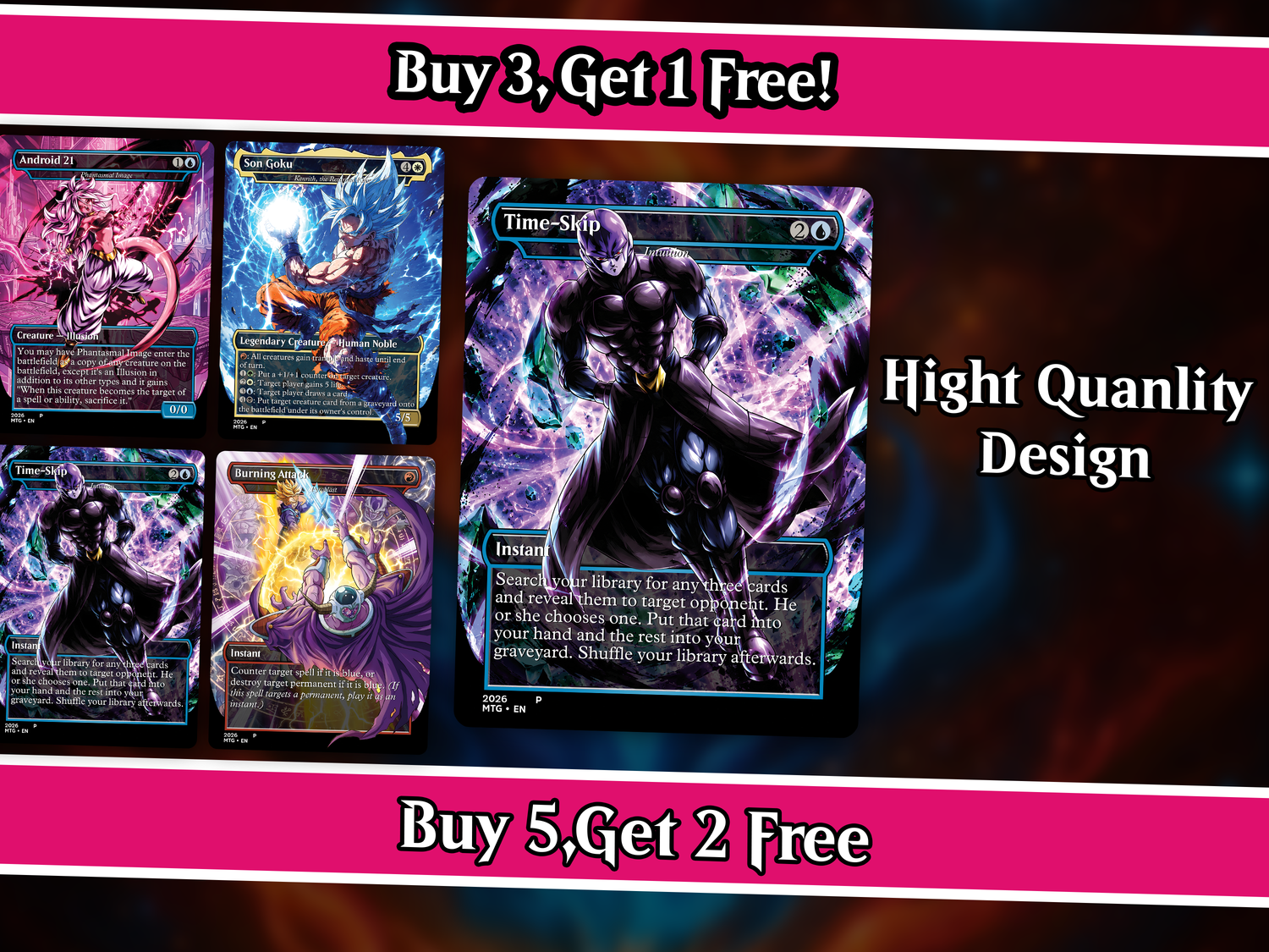 | New | Dragon Ball MTG Proxy Commander Deck | 115+ Cards | PrimeDecks