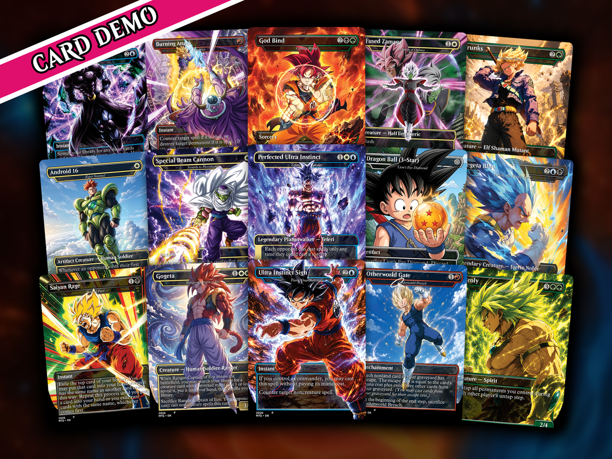 | New | Dragon Ball MTG Proxy Commander Deck | 115+ Cards | PrimeDecks