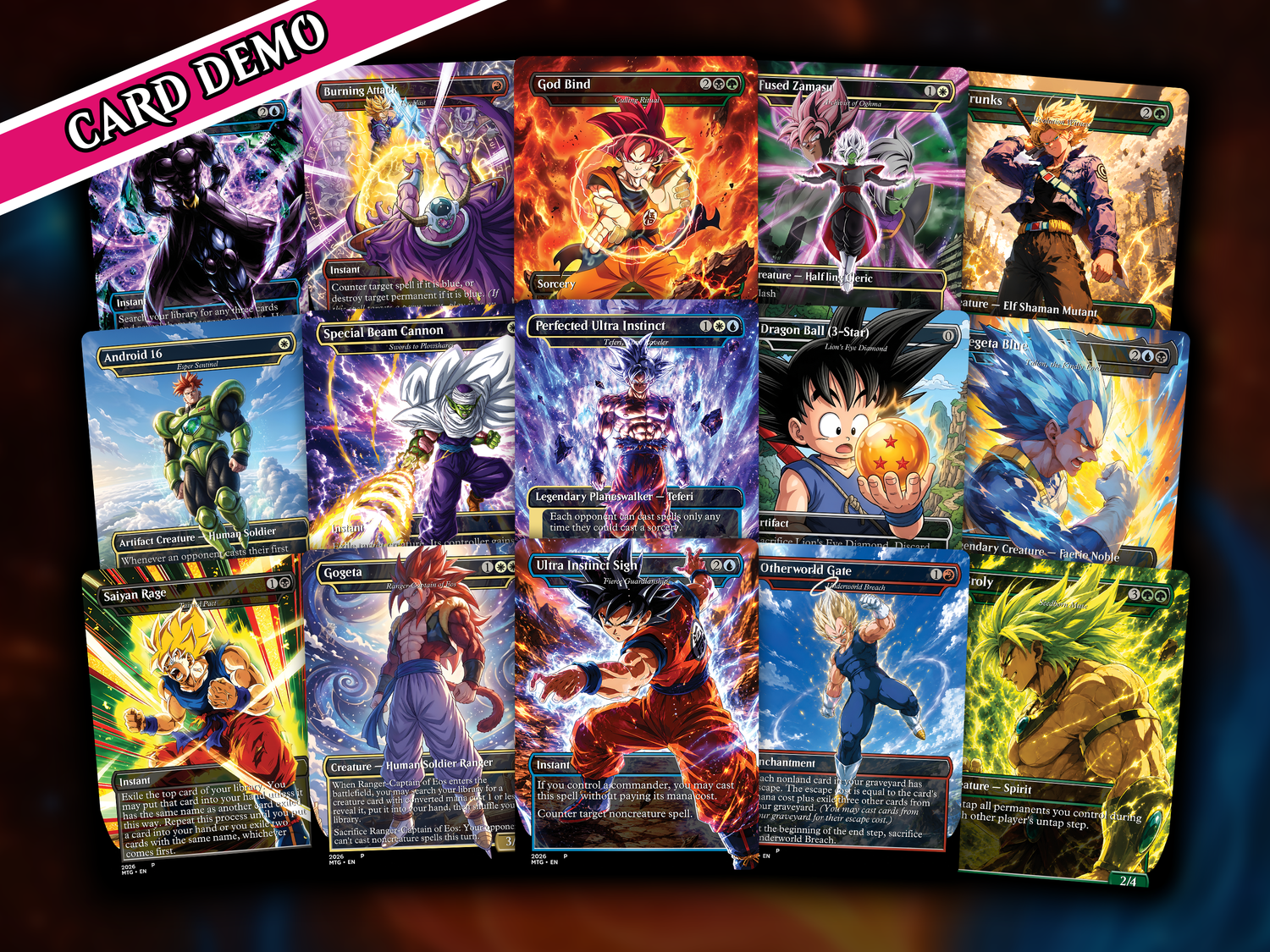 | New | Dragon Ball MTG Proxy Commander Deck | 115+ Cards | PrimeDecks