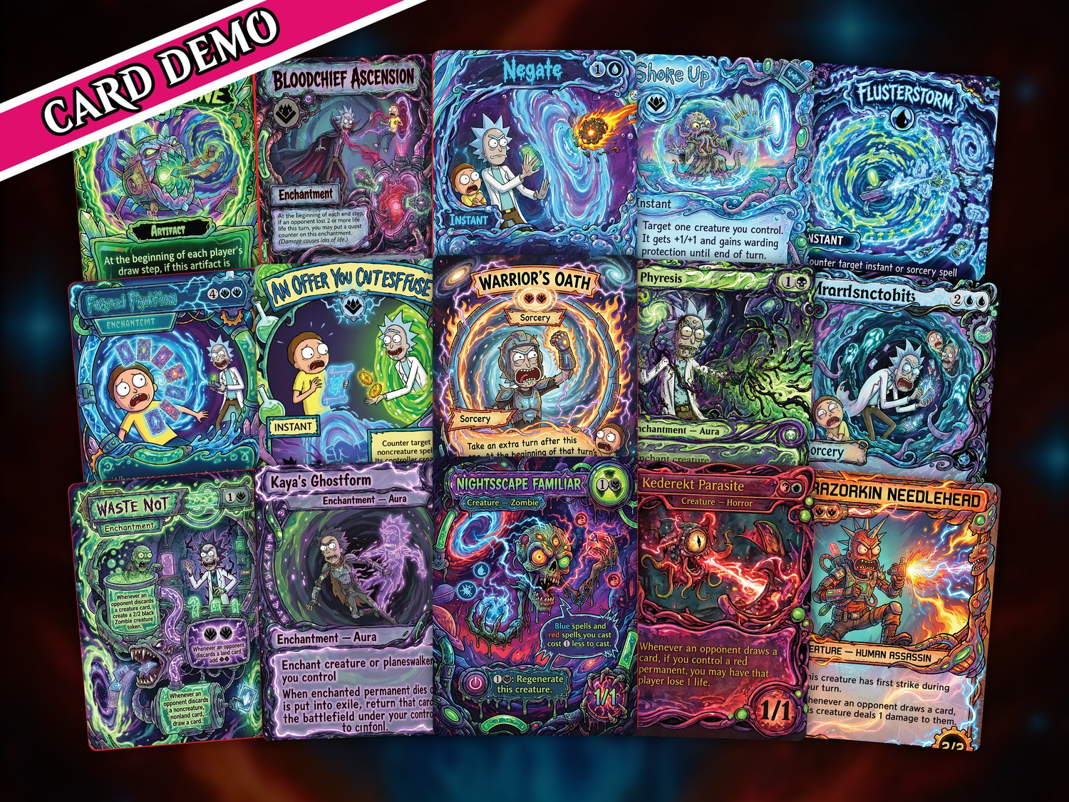 Nekusar, the Mindrazer – Ric.k & Mor.ty Commander Proxy Deck | 100 Cards