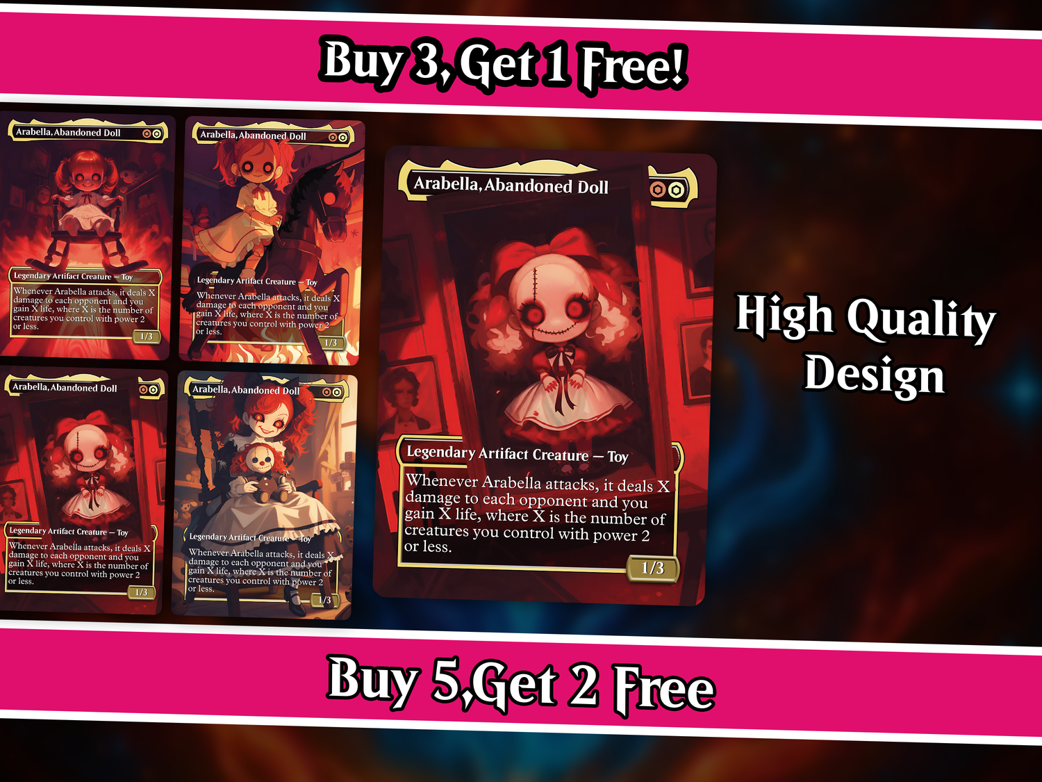 | New | Arabella Hare Apparent Commander Deck | 100-Card MTG Proxy EDH Set | Creepy Chibi Rabbit | PrimeDecks